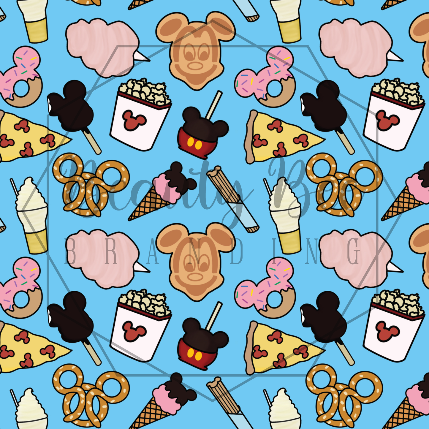 Snacks Blue SEAMLESS PATTERN