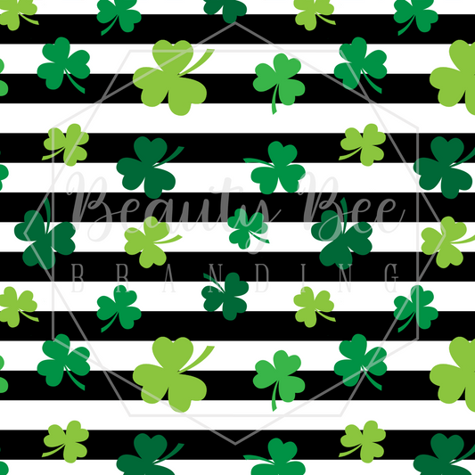Striped Shamrocks SEAMLESS PATTERN