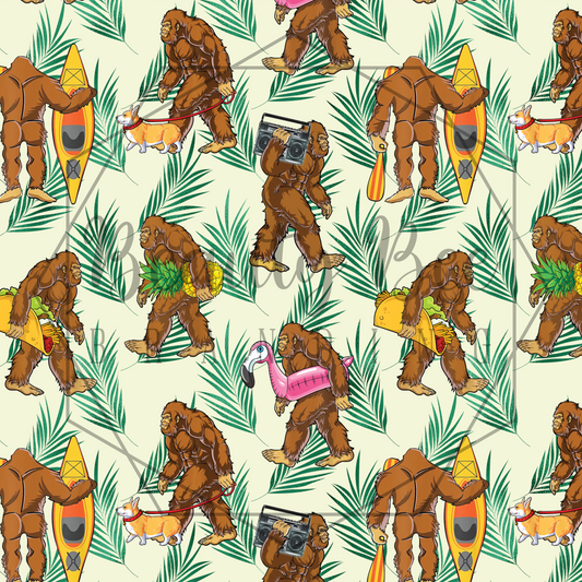 Summer Leaves Bigfoot SEAMLESS PATTERN