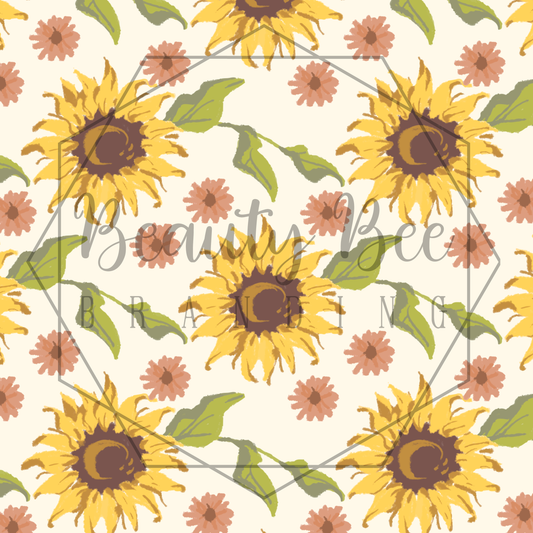 Sunflowers Vintage SEAMLESS PATTERN