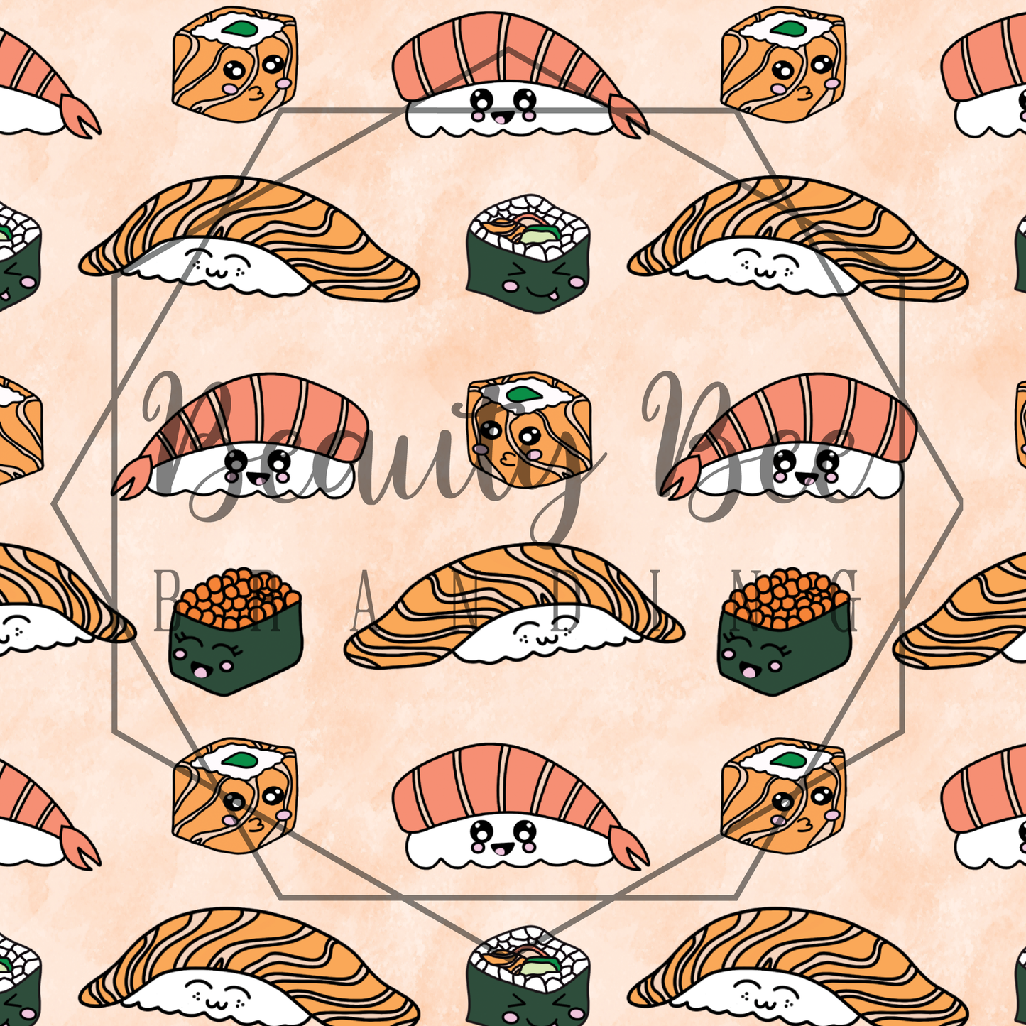 Sushi Faces SEAMLESS PATTERN