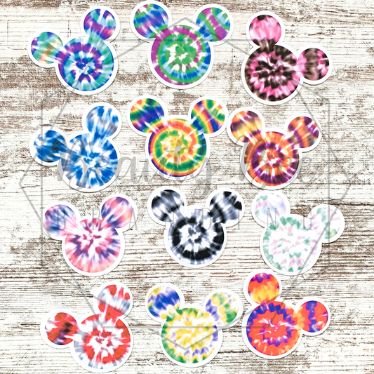 Tie Dye Mouse Sticker Sheet