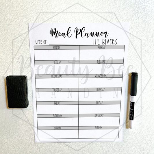 Meal Planner Two Weeks DRY ERASE FRIDGE MAGNET