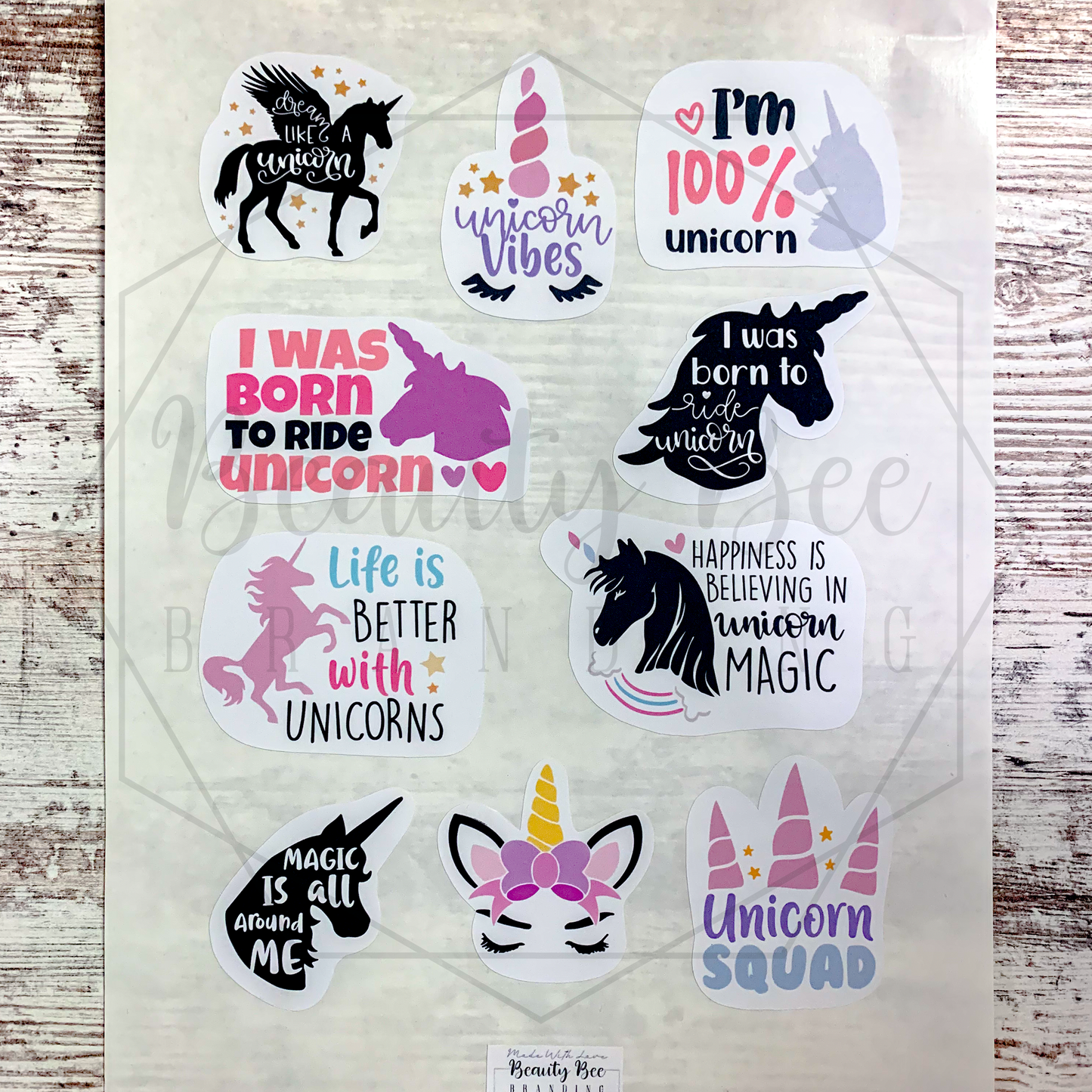 Unicorns Sticker Sheet