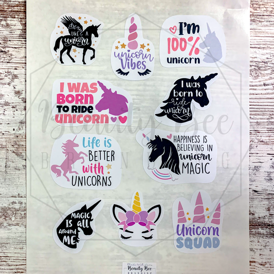 Unicorns Sticker Sheet