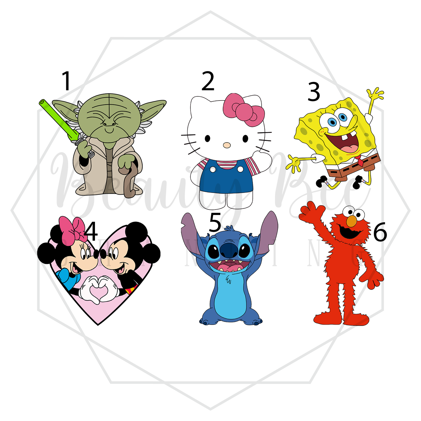 Cartoon Friends Temporary Tattoos