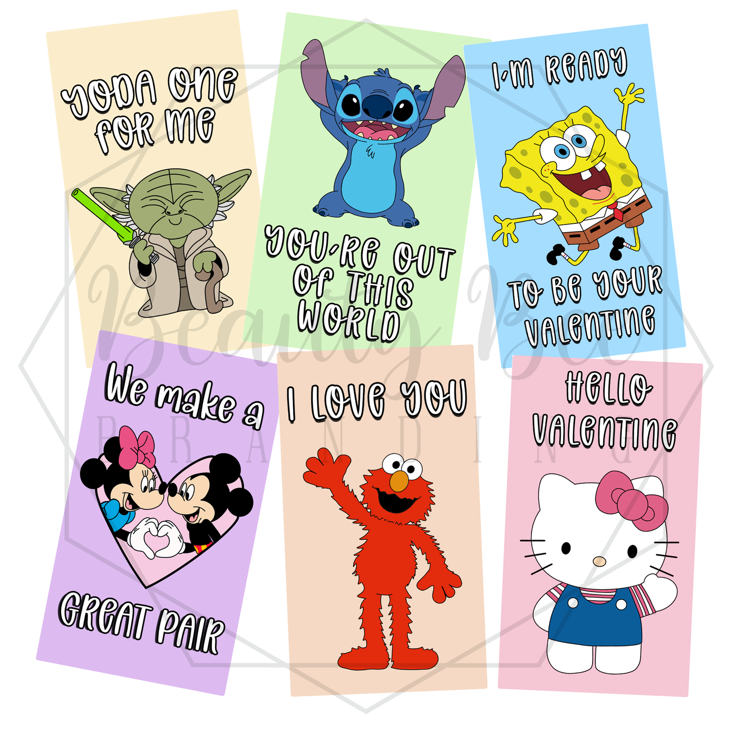 Cartoon Friends Valentine's Day Cards