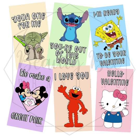 Cartoon Friends Valentine's Day Cards