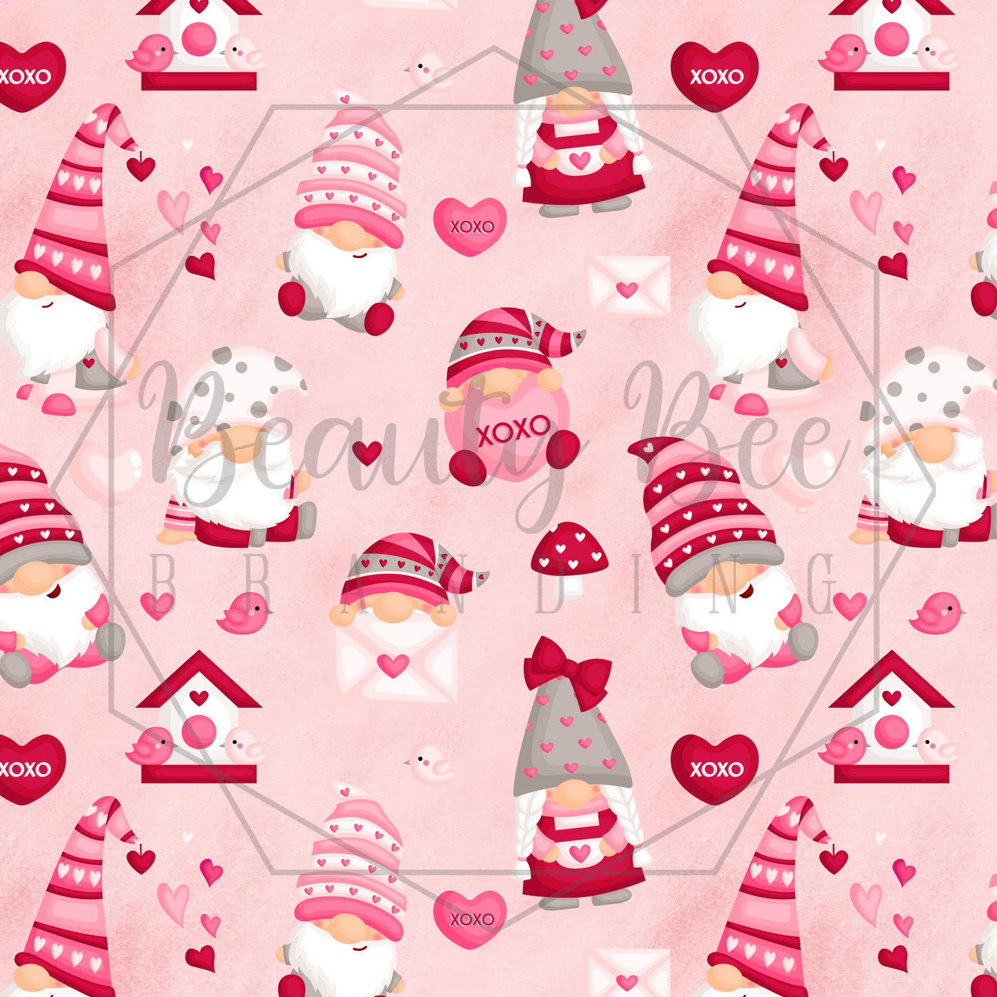 Valentine's Gnomes SEAMLESS PATTERN