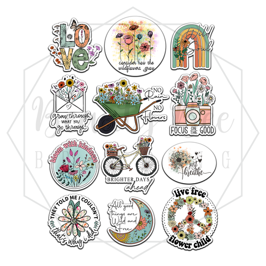 Vintage Wildflowers Sticker Sheet