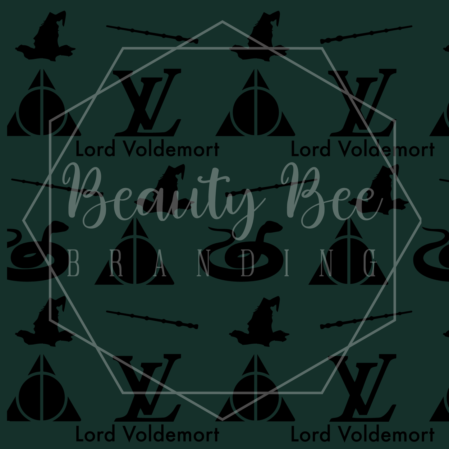 LV Lord Voldemort Slytherin SEAMLESS PATTERN