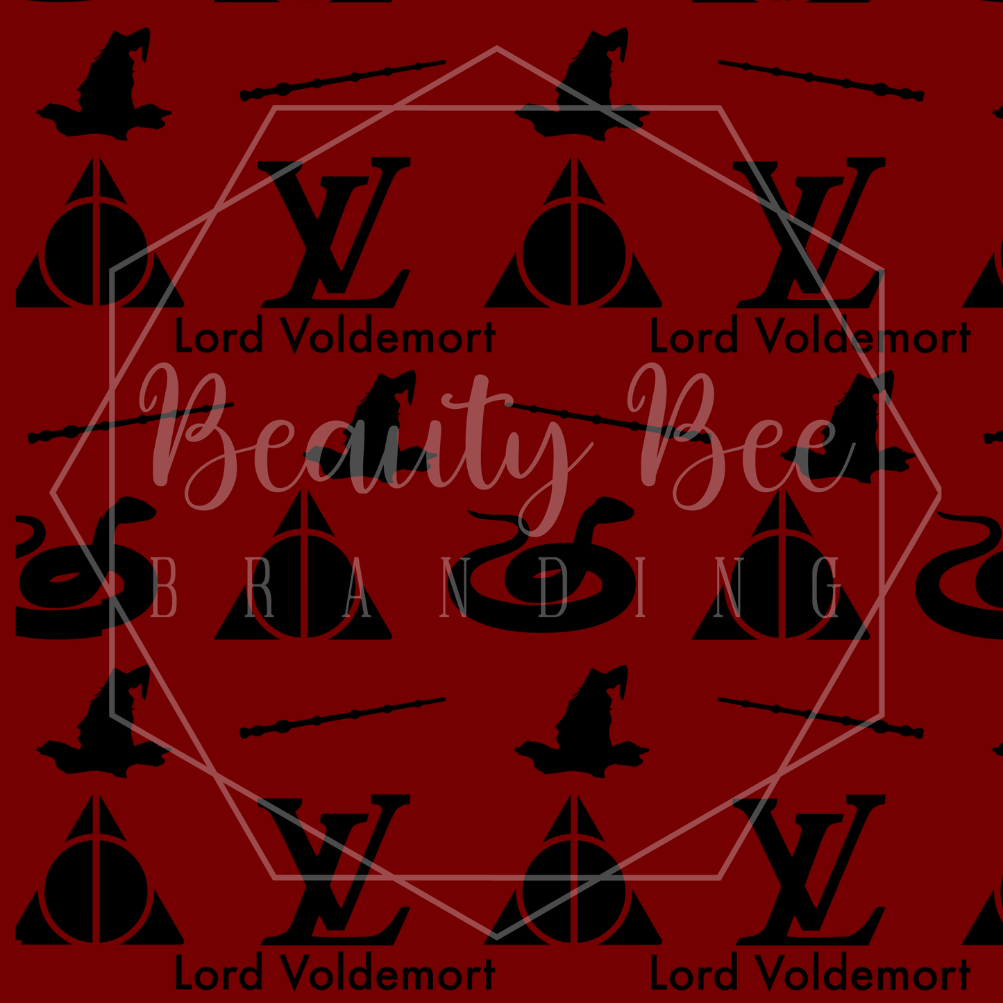 LV Lord Voldemort Gryffindor SEAMLESS PATTERN