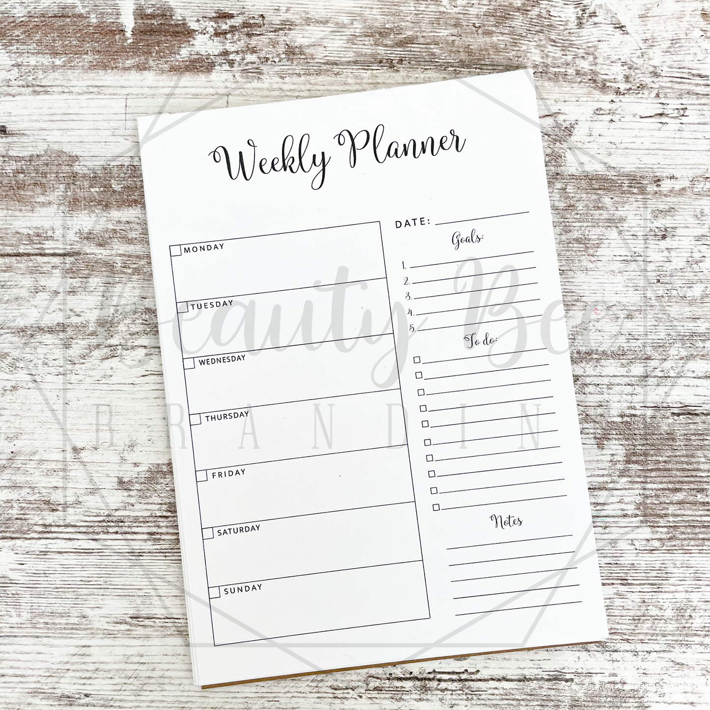 Weekly Planner Tear Off Pad