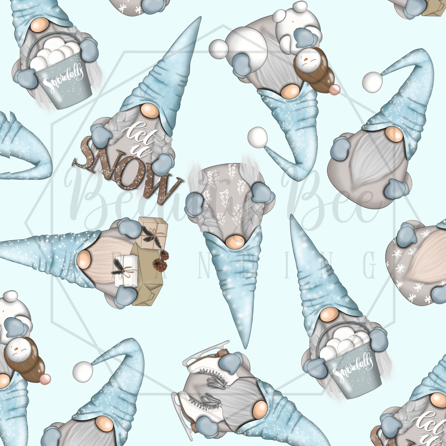 Winter Gnomes SEAMLESS PATTERN