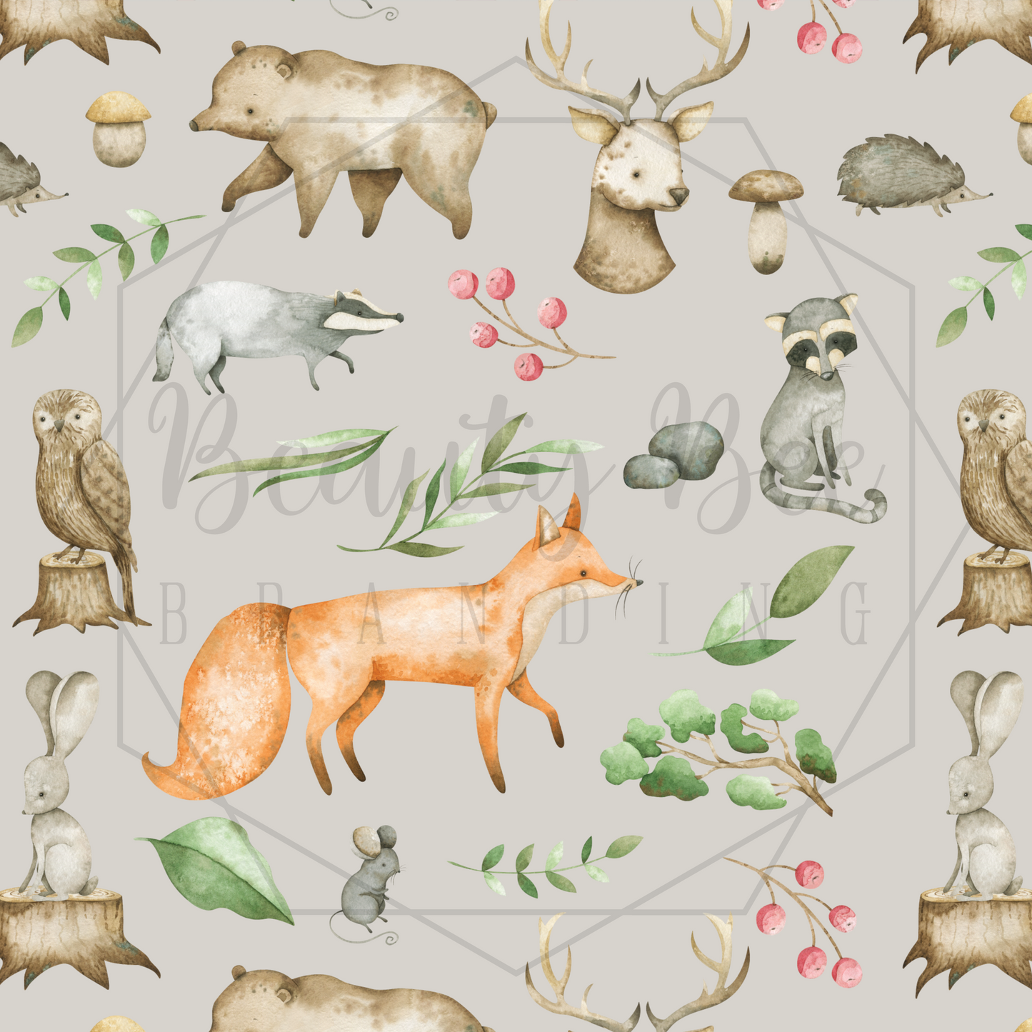 Woodland Creatures SEAMLESS PATTERN