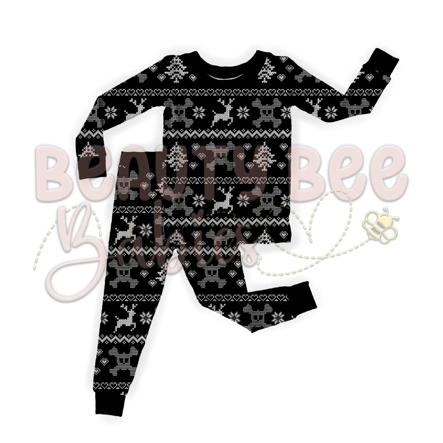PREORDER Grunge Christmas Sweater Bamboo Viscose Long Sleeve Two Piece Pajamas