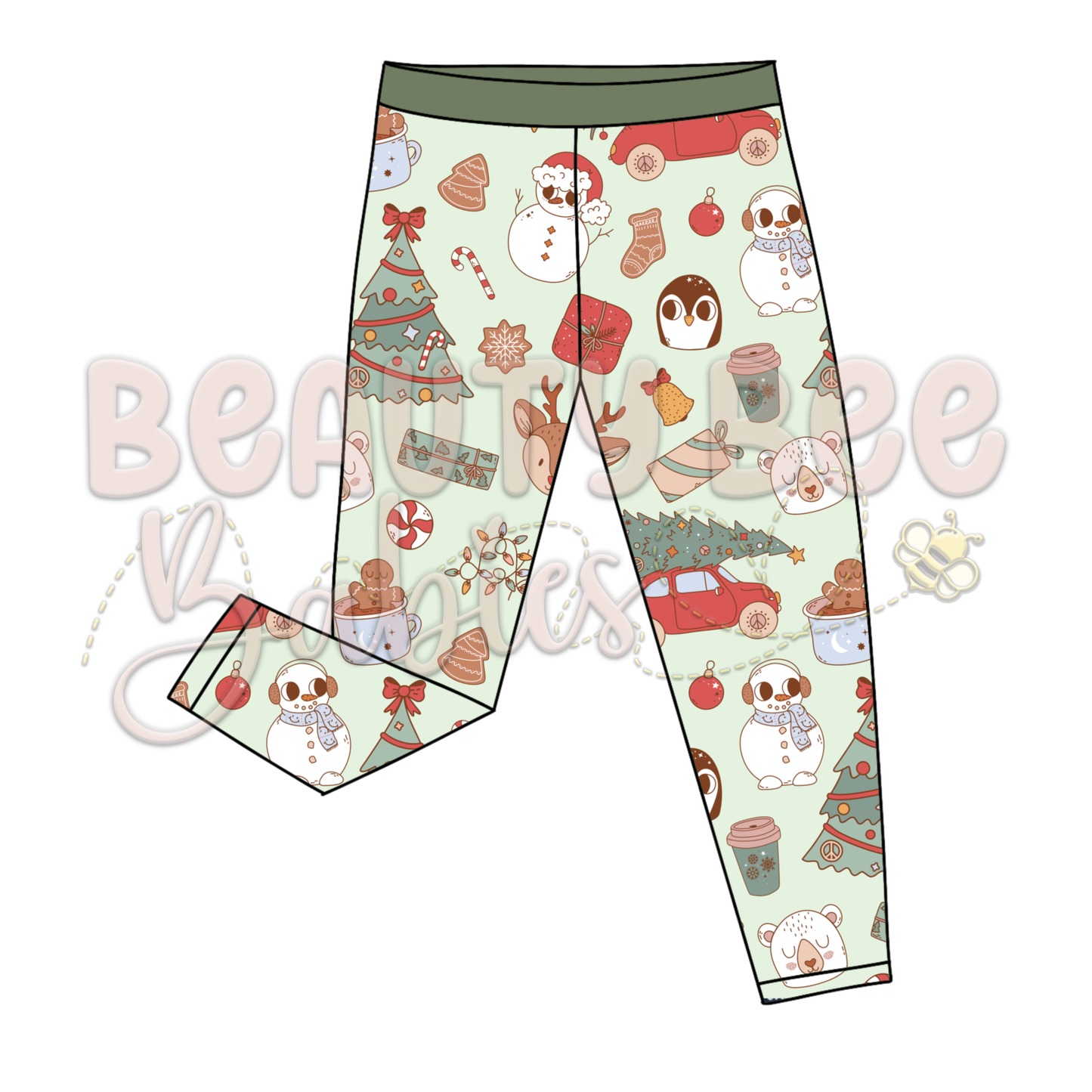 PREORDER Retro Christmas Pajama Pants Bamboo Viscose