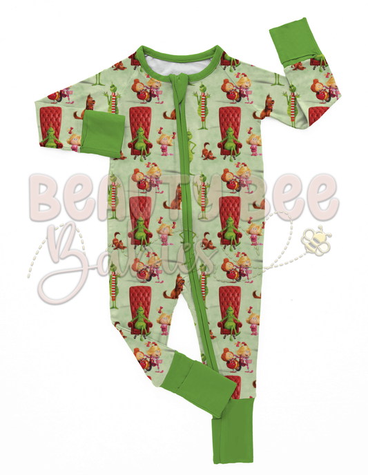 PREORDER Christmas Guy New Bamboo Viscose Long Sleeve Zip Pajamas