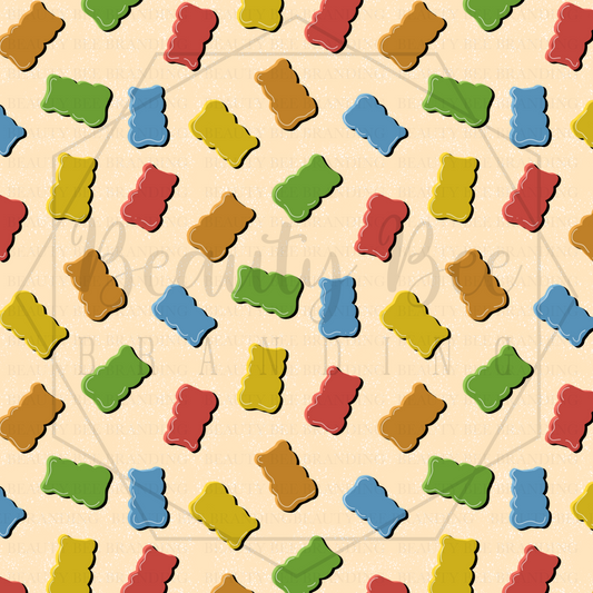 Sugar Rush Gummy Bears Neutral SEAMLESS PATTERN