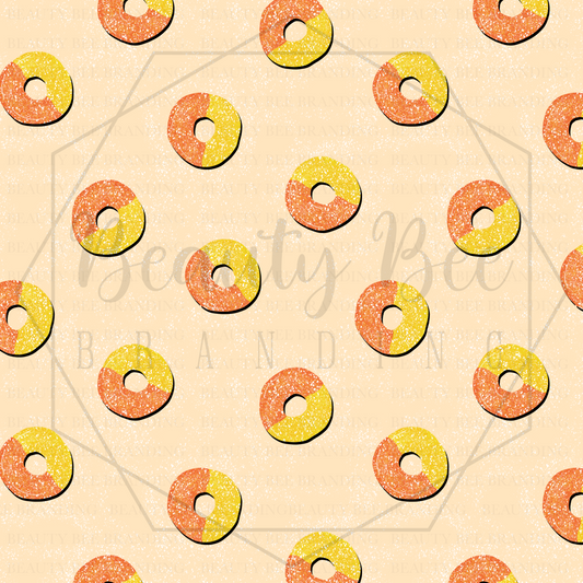 Sugar Rush Peach Rings Neutral SEAMLESS PATTERN