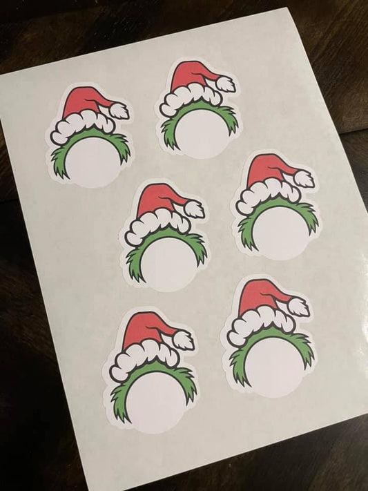 Mean One Head Gift Tag Stickers