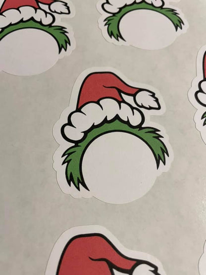 Mean One Head Gift Tag Stickers