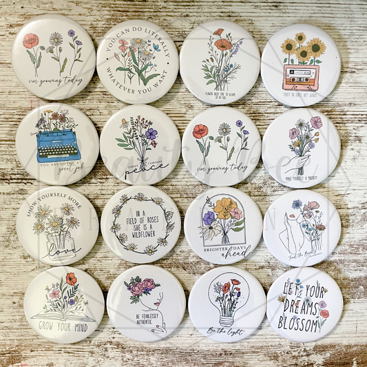 Inspirational Wildflowers BUTTONS