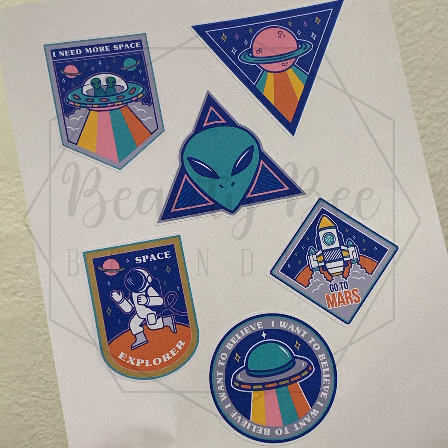 Alien Badges Sticker Sheet