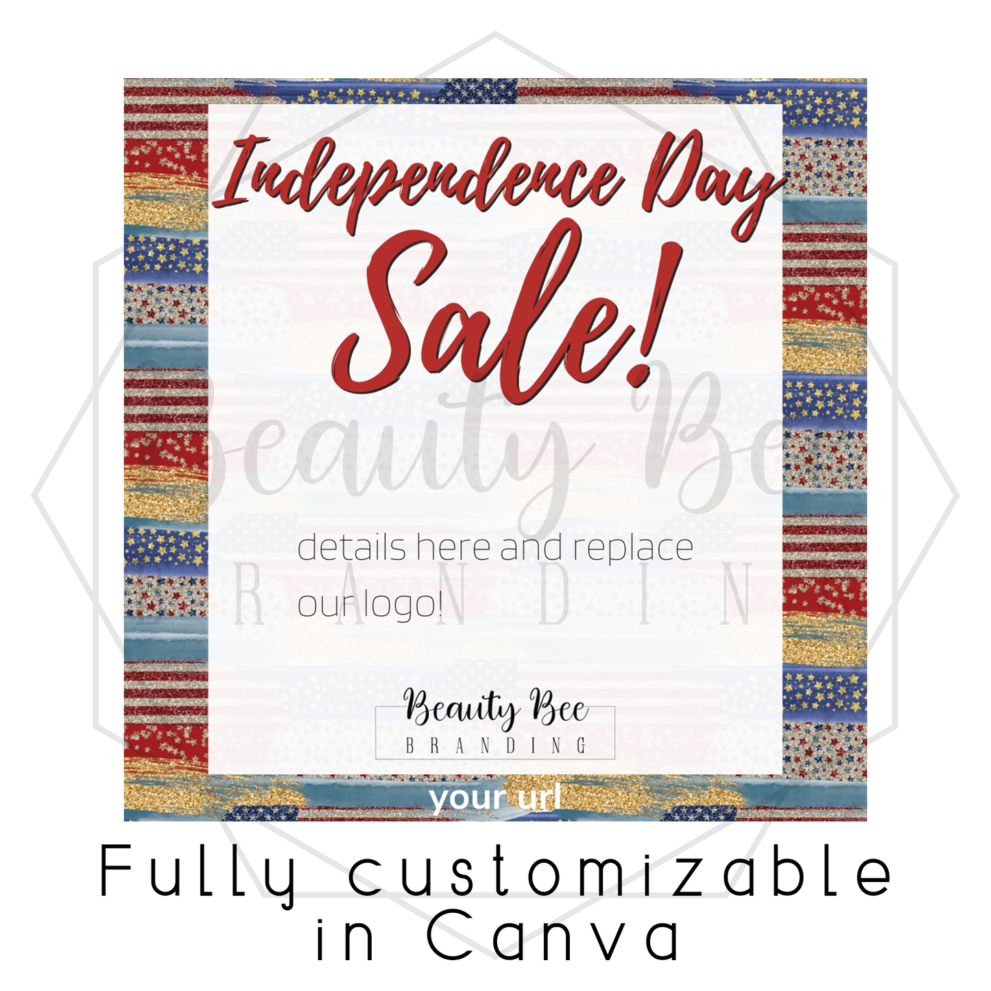 Sale American Flag Editable Template