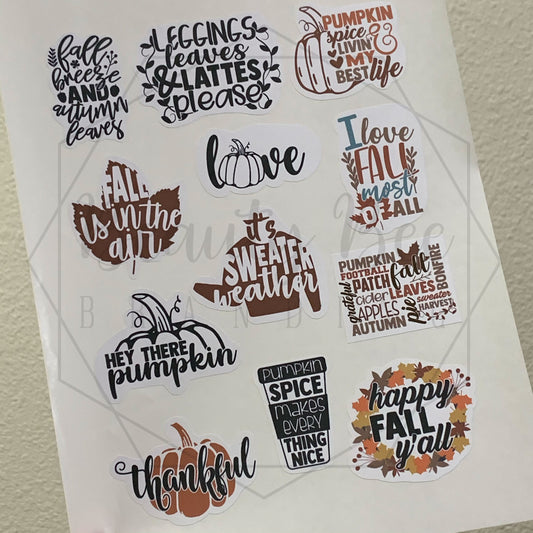 Fall Sayings Sticker Sheet