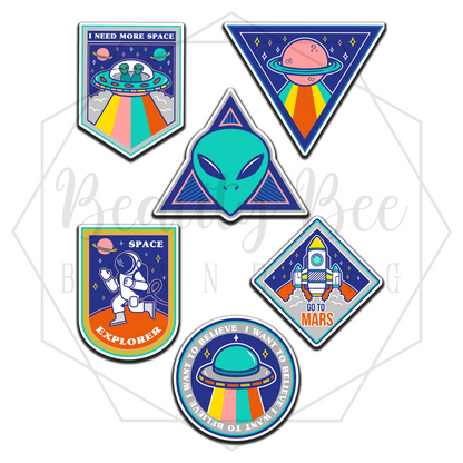Alien Badges Temporary Tattoos