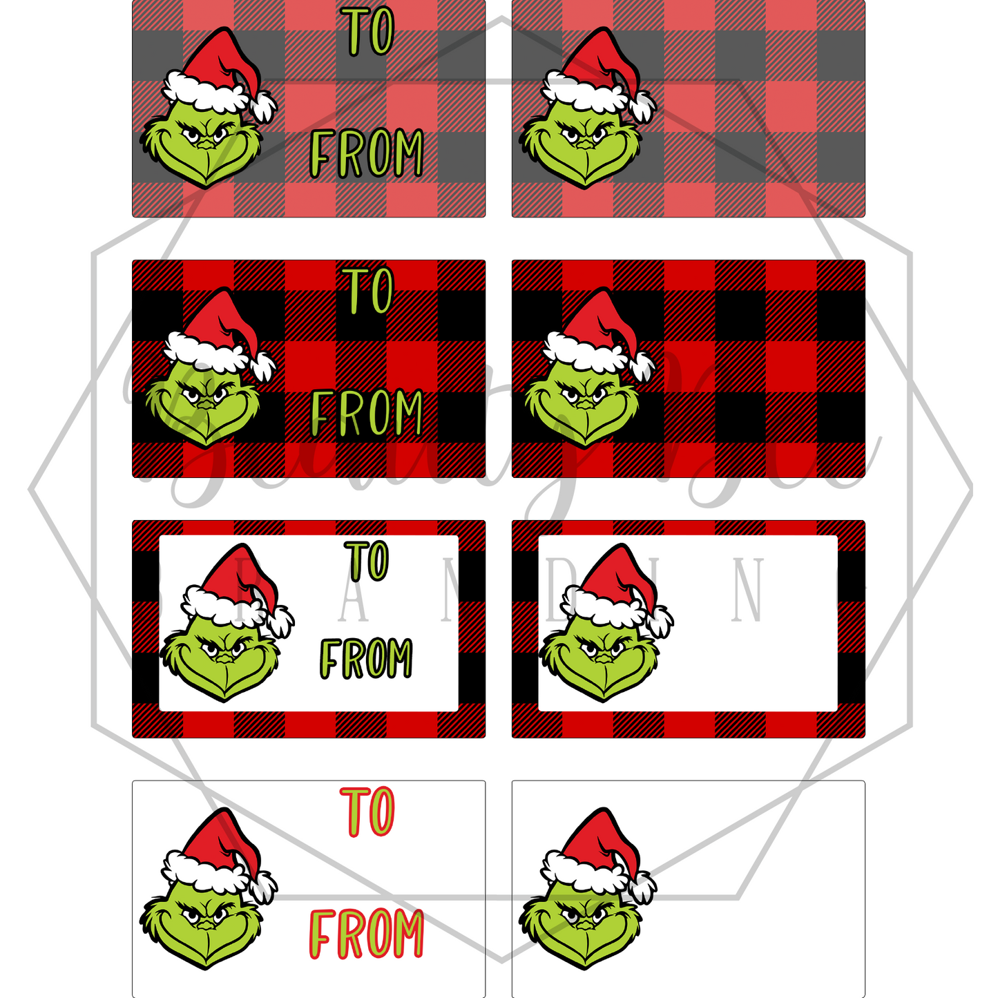 Assorted Red Mean Gift Tag Stickers