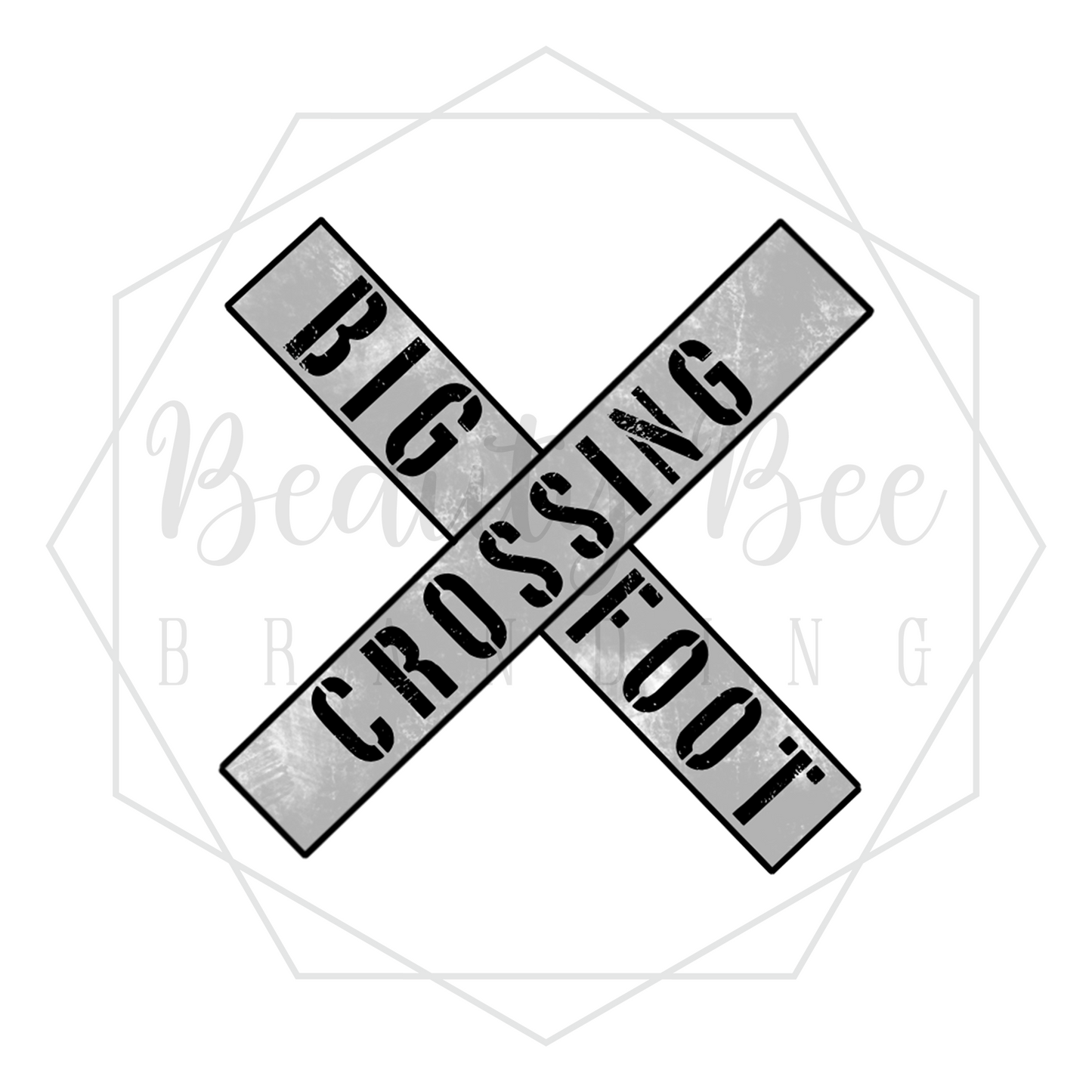 Bigfoot Crossing Sign DIGITAL DECAL - Sublimation and Print & Cut Files