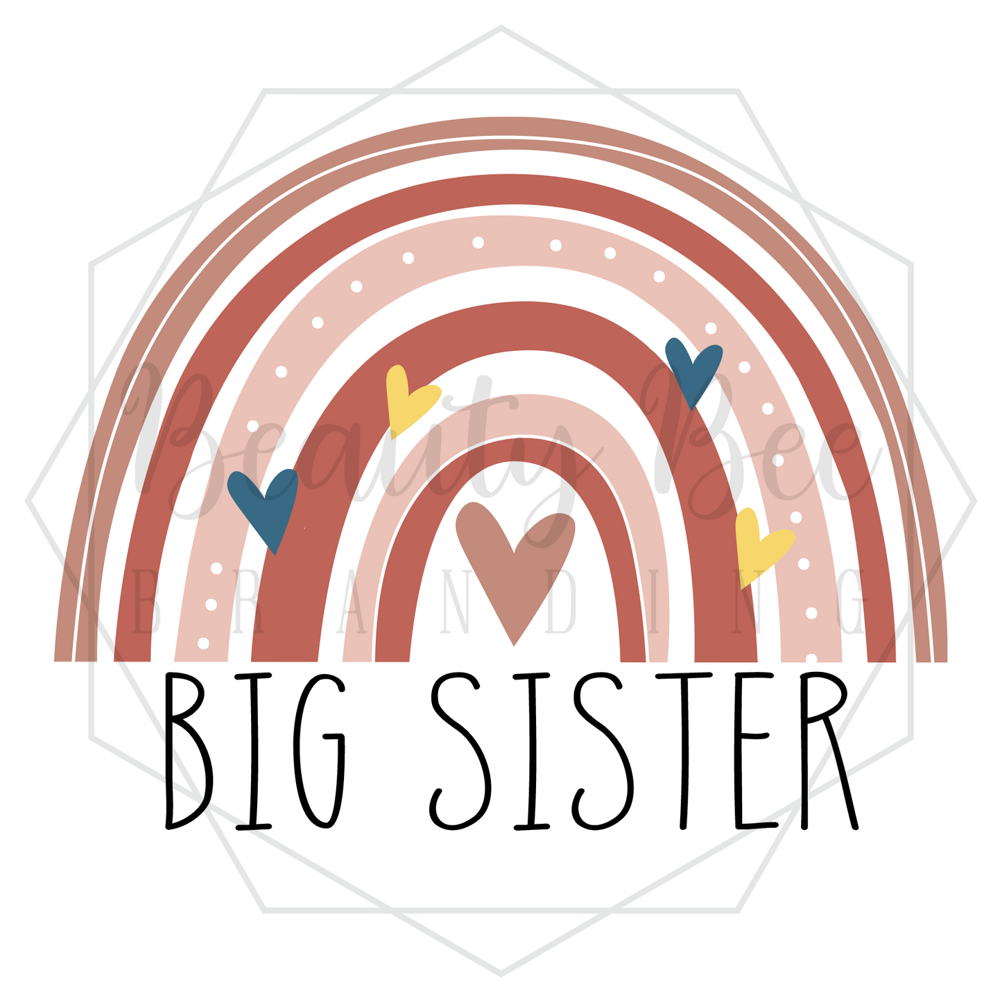 Big Sister Rainbow DIGITAL DECAL - Sublimation and Print & Cut Files