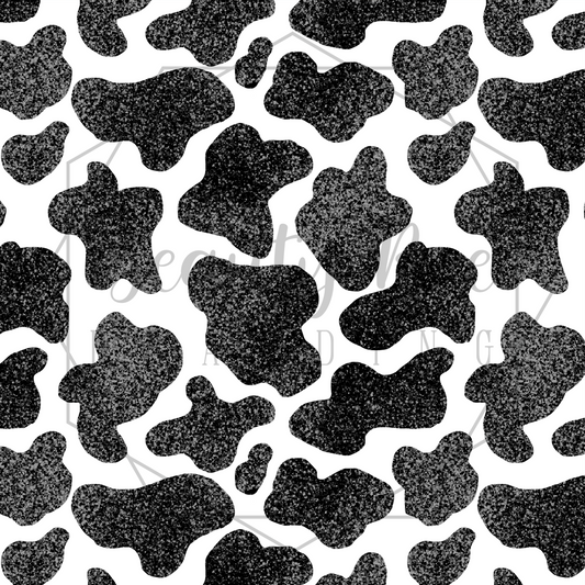 Cow Glitter Black Spots SEAMLESS PATTERN