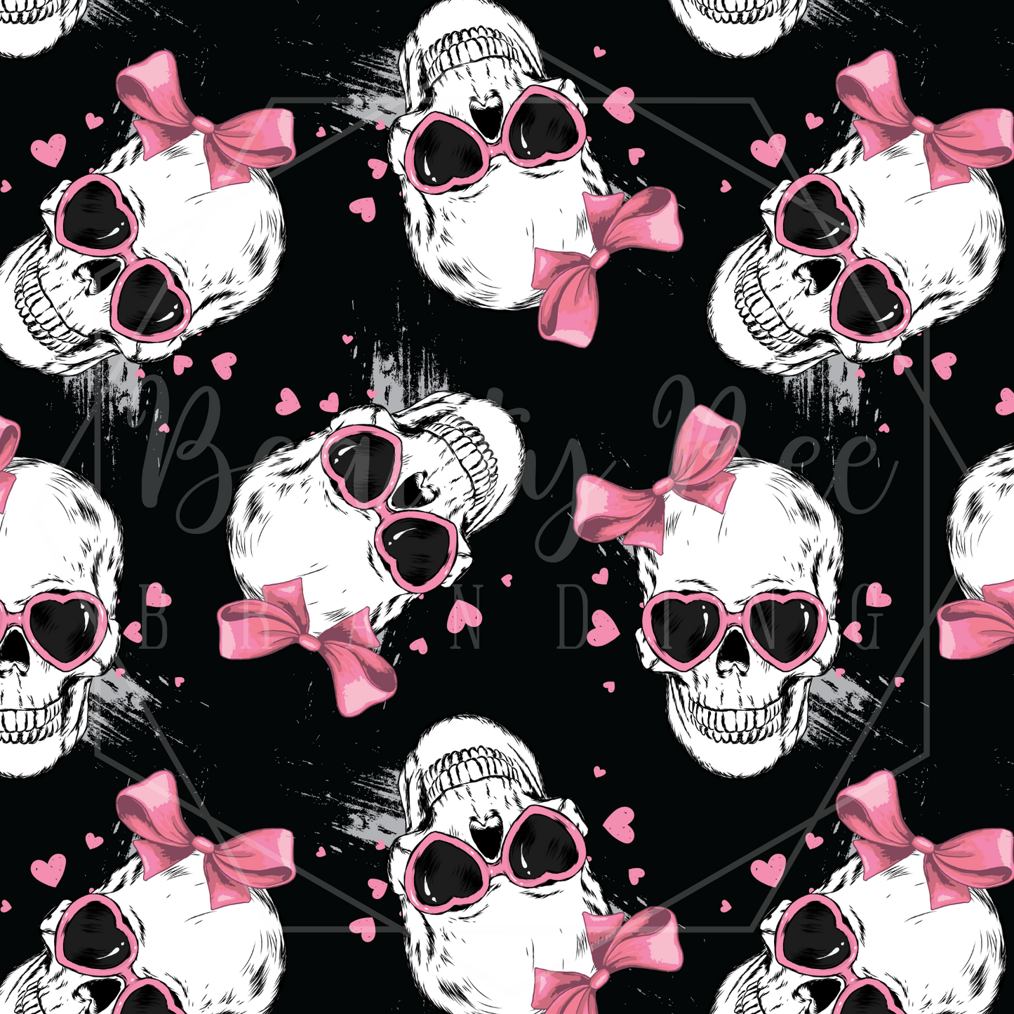 LIMITED RELEASE Valentine's Skulls Pink SEAMLESS PATTERN