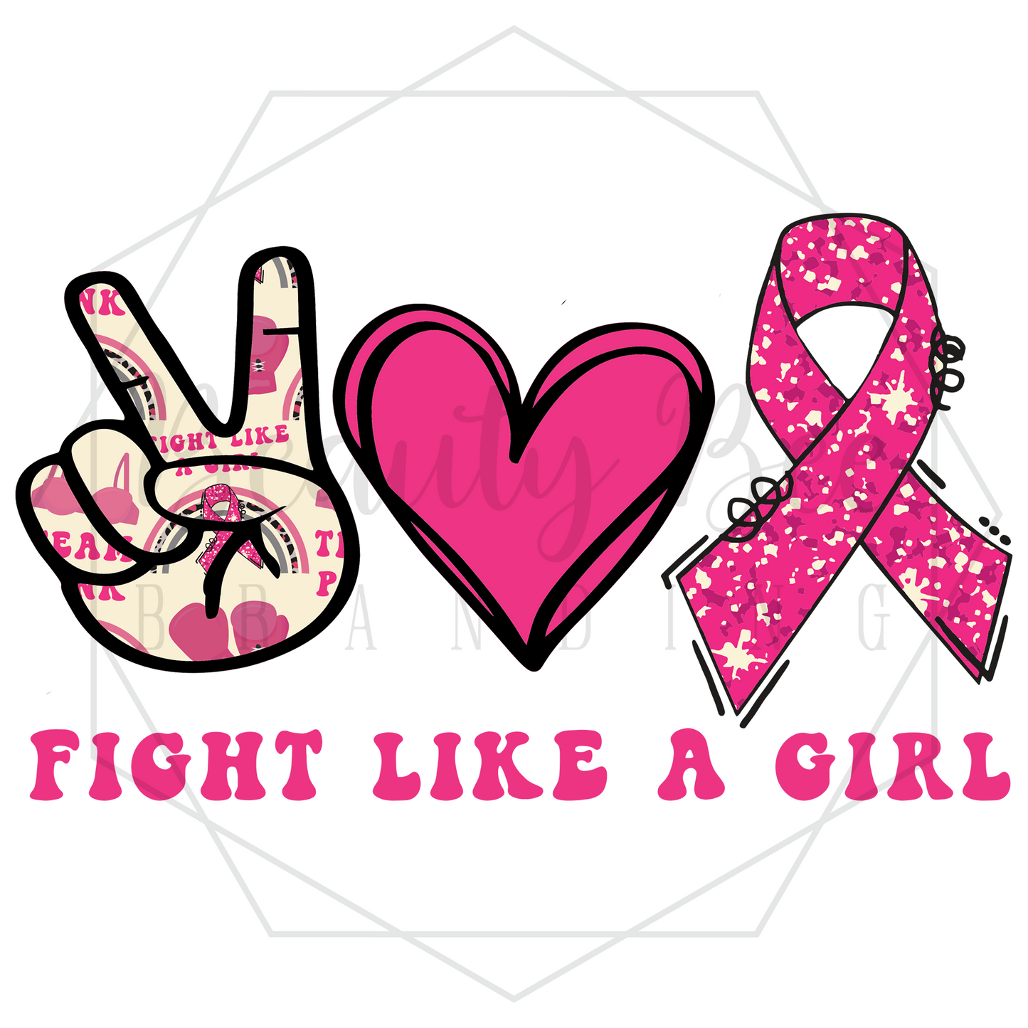 Breast Cancer Fight Like a Girl DIGITAL DECAL - Sublimation and Print & Cut Files