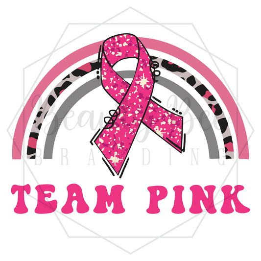 Breast Cancer Team Pink Rainbow DIGITAL DECAL - Sublimation and Print & Cut Files