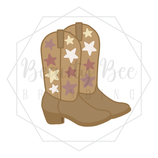 Let's Go Girls Brown Boots DIGITAL DECAL - Sublimation and Print & Cut Files