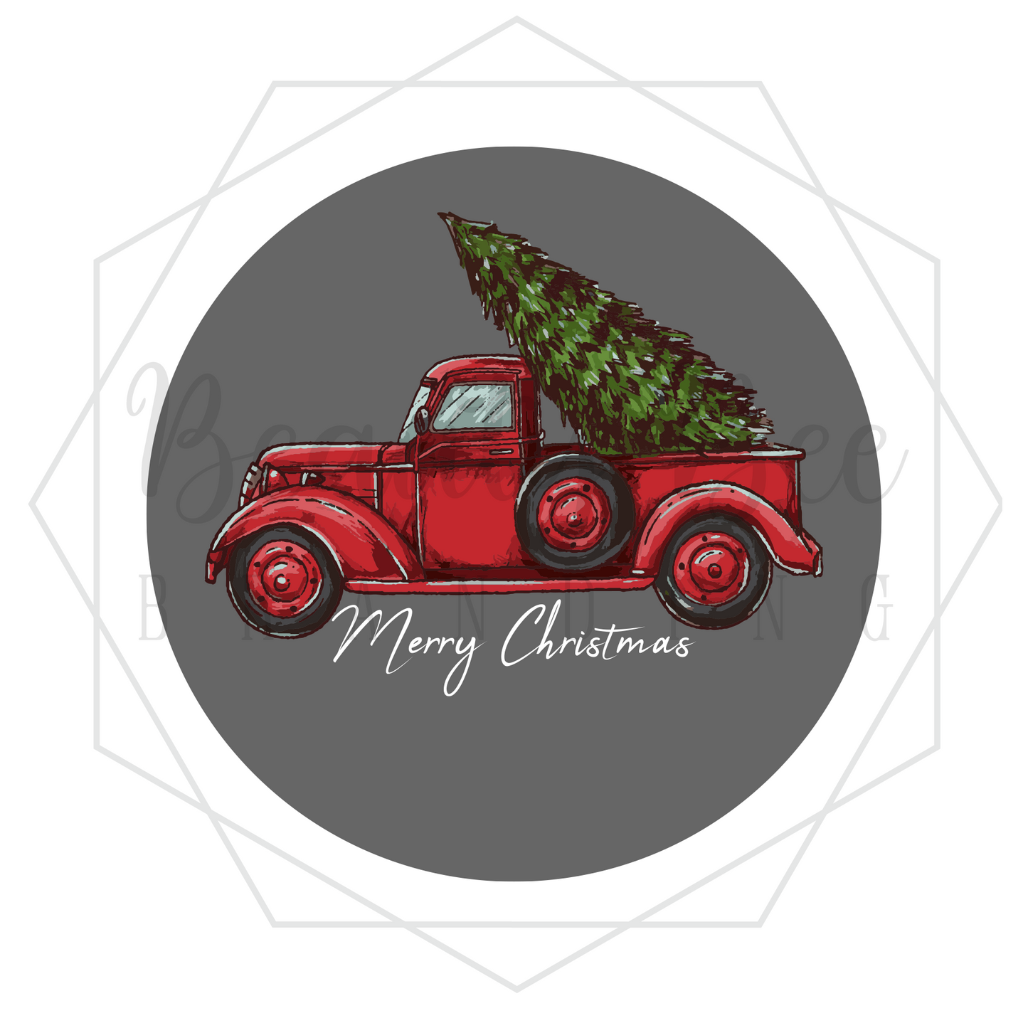 Christmas Trucks Christmas Gift Tag Stickers