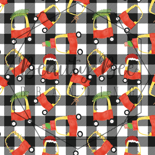Christmas Little Coupe Plaid SEAMLESS PATTERN