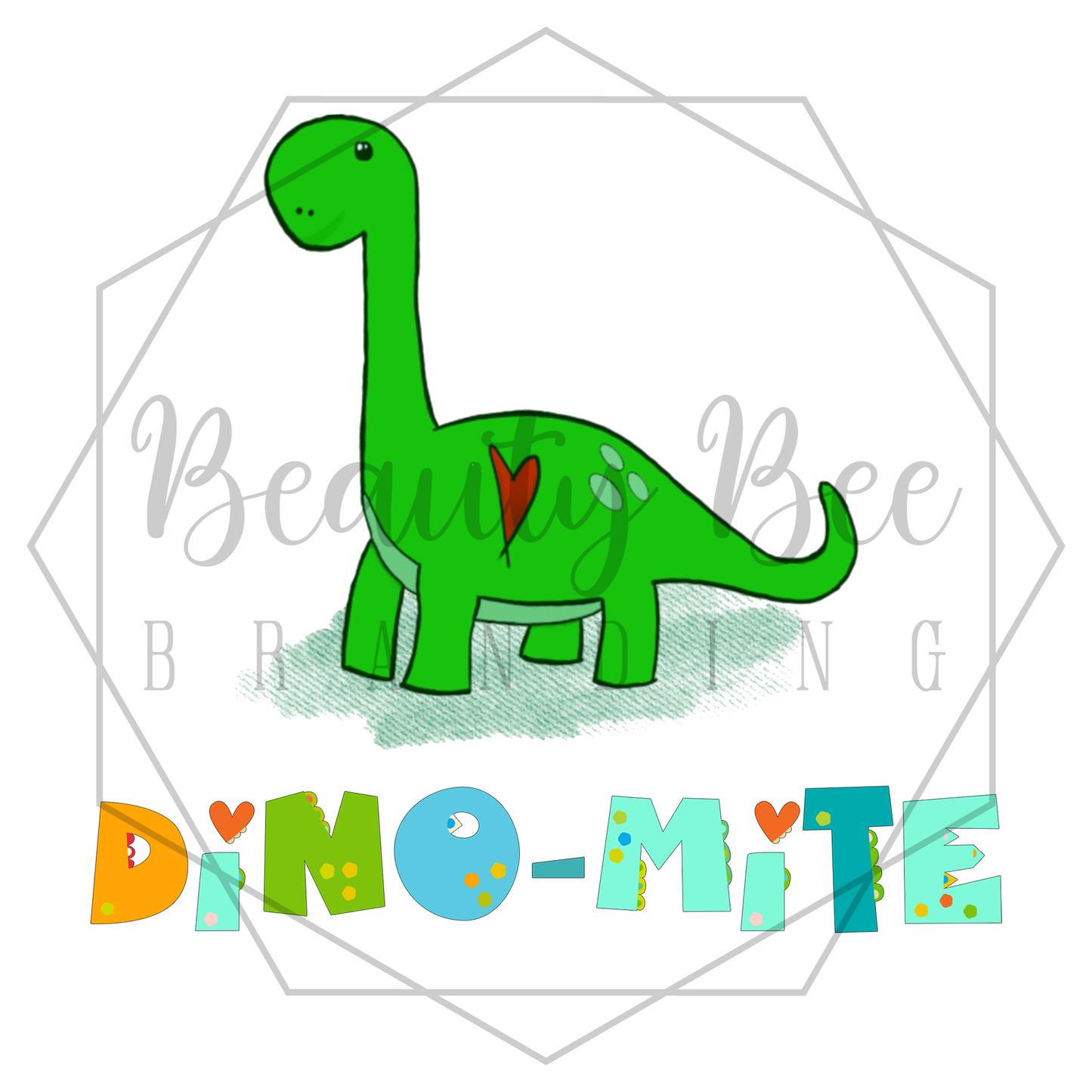 Dino-Mite Hearts DIGITAL DECAL - Sublimation and Print & Cut Files
