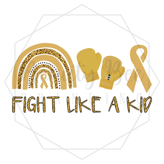 Fight Like a Kid Glitter DIGITAL DECAL - Sublimation and Print & Cut Files