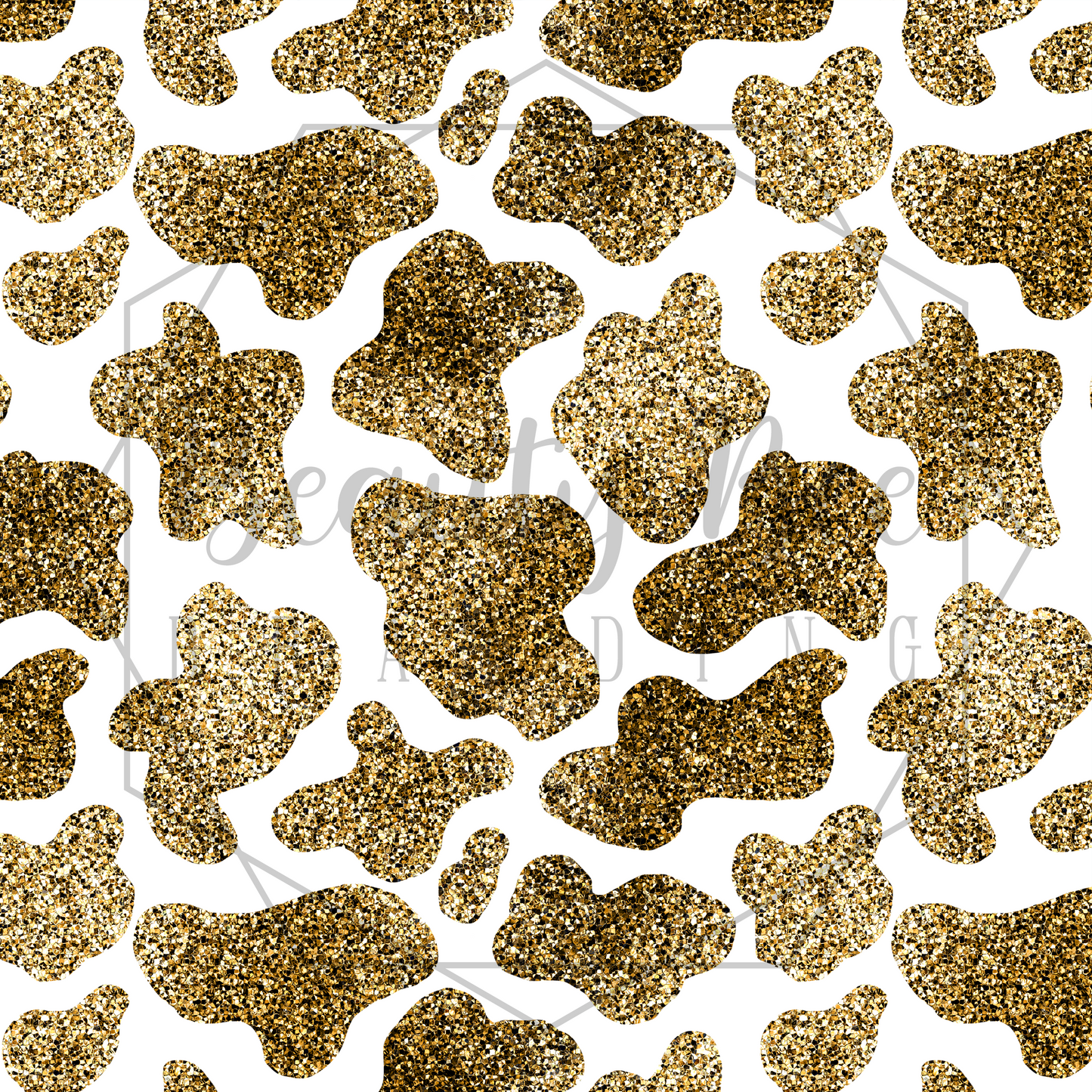 Cow Glitter Gold Spots SEAMLESS PATTERN