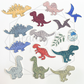 Grunge Dinosaurs Sticker Sheet