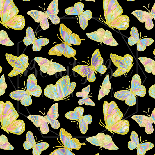 Holo Glitter Butterflies SEAMLESS PATTERN