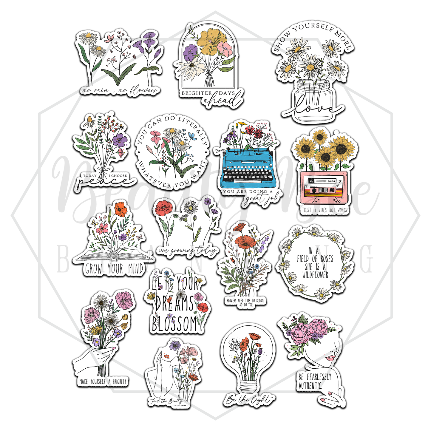 Inspirational Flowers Sticker Sheet