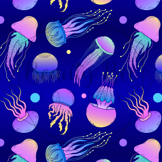 Neon Jellyfish SEAMLESS PATTERN