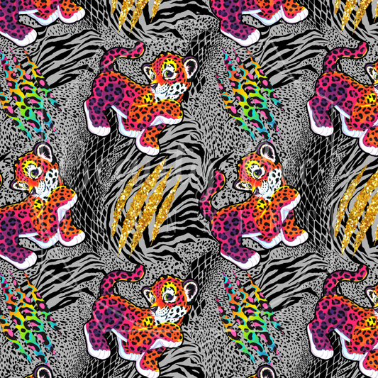 Tiger Queen Exotic Black SEAMLESS PATTERN