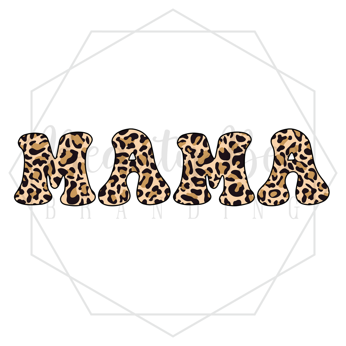 Mama Leopard DIGITAL DECAL - Sublimation and Print & Cut Files
